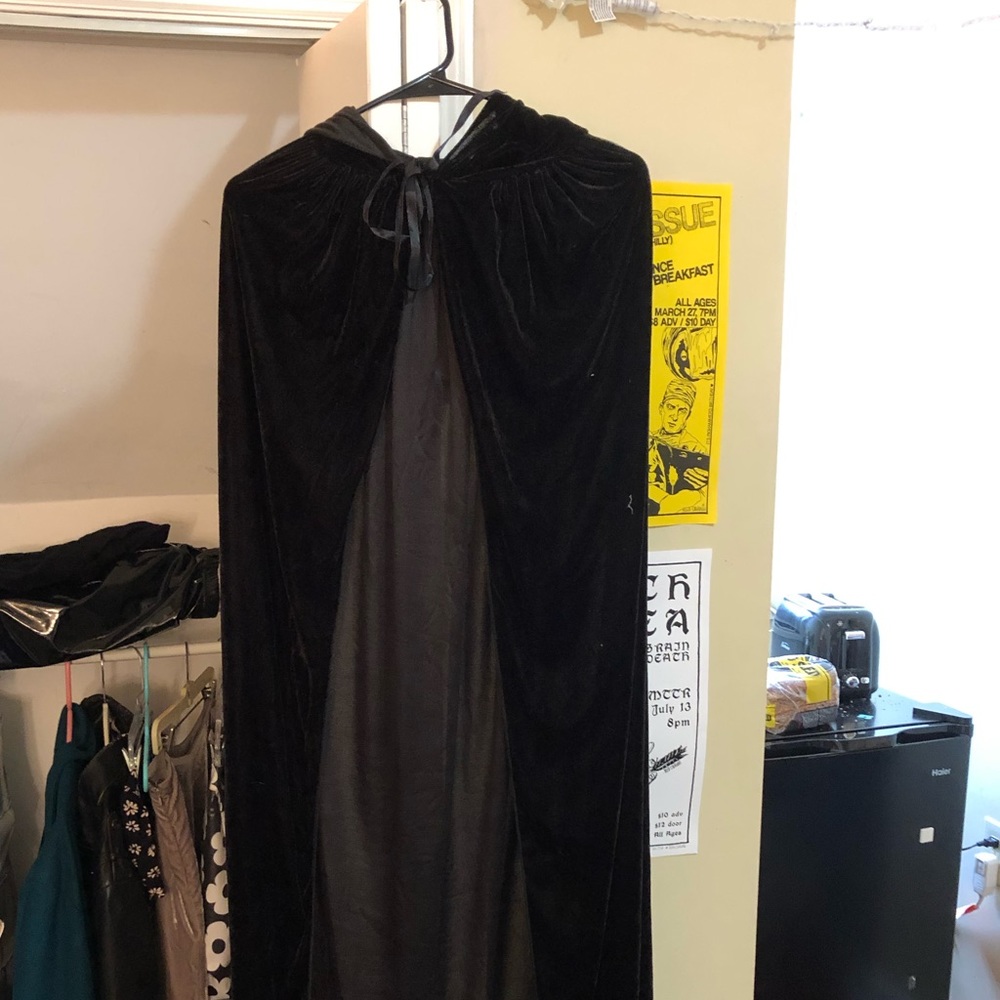 Black velvet cloak